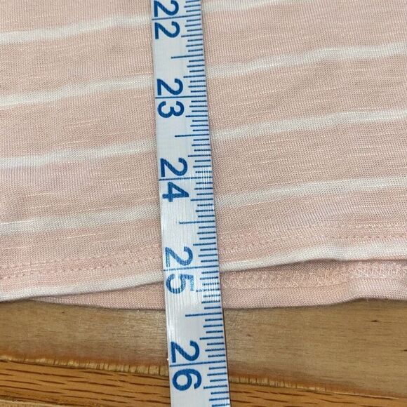 JNY Jones New York Signature Womens Striped Cold Shoulder Top Pink White Small - Picture 7 of 7
